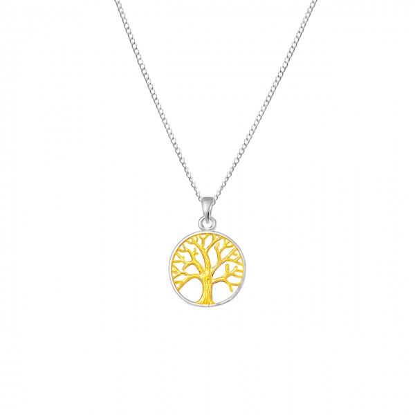Kette mit Anhänger TREE OF LIFE in Gold, 2-tlg.