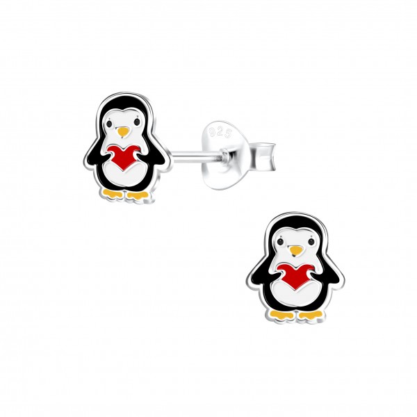 OHRSTECKER I PINGUIN rotes Herz